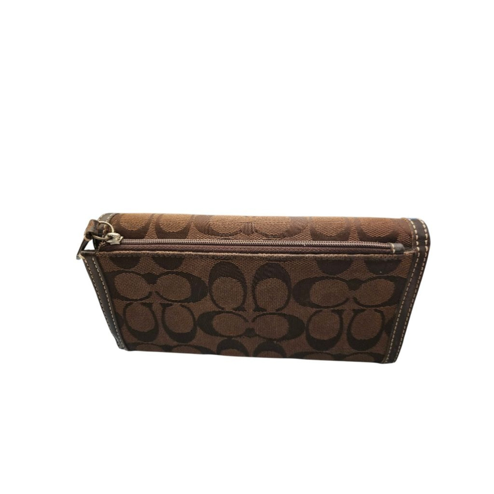 Coach Brown Signature Canvas Wallet One Size - Picture 3 of 14